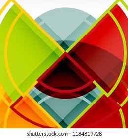 Creative circles geometric abstract background with 3d effect, vector trendy template