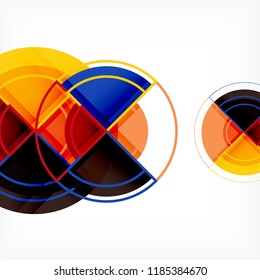 Color de fondo abstracto geométrico de círculos creativos con efecto 3d, plantilla de moda vectorial