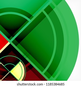 Creative circles geometric abstract background with 3d effect, vector trendy template