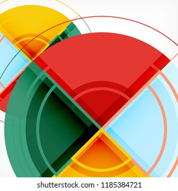 Creative circles geometric abstract background with 3d effect, vector trendy template