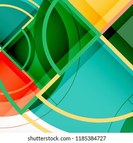 Creative circles geometric abstract background with 3d effect, vector trendy template