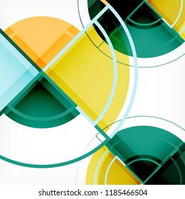 Fundo abstrato geométrico círculos criativos com efeito 3d, modelo de moda vetor