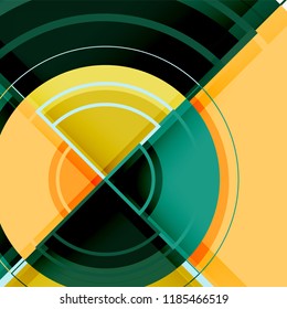 Creative circles geometric abstract background with 3d effect, vector trendy template