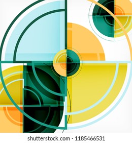 Creative circles geometric abstract background with 3d effect, vector trendy template