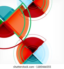 Creative circles geometric abstract background with 3d effect, vector trendy template