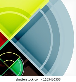 Color de fondo abstracto geométrico de círculos creativos con efecto 3d, plantilla de moda vectorial