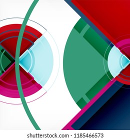 Color de fondo abstracto geométrico de círculos creativos con efecto 3d, plantilla de moda vectorial