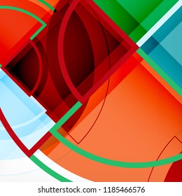 Creative circles geometric abstract background with 3d effect, vector trendy template