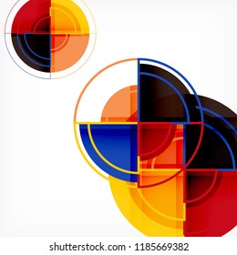Color de fondo abstracto geométrico de círculos creativos con efecto 3d, plantilla de moda vectorial
