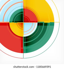 Cercles créatifs arrière-plan géométrique abstrait avec effet 3d, modèle vectoriel à la mode