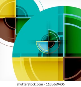 Creative circles geometric abstract background with 3d effect, vector trendy template