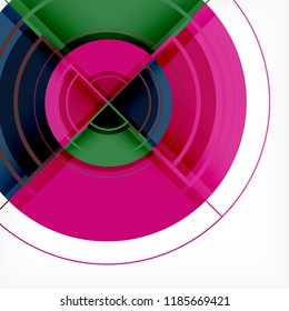 Creative circles geometric abstract background with 3d effect, vector trendy template