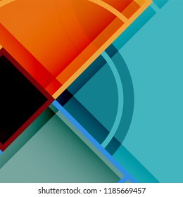 Creative circles geometric abstract background with 3d effect, vector trendy template