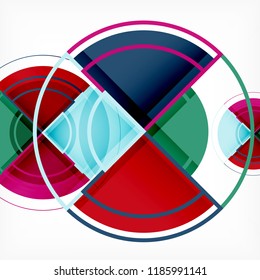 Creative circles geometric abstract background with 3d effect, vector trendy template
