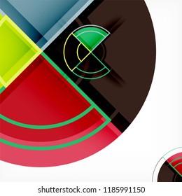 Creative circles geometric abstract background with 3d effect, vector trendy template