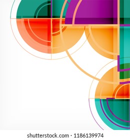 Color de fondo abstracto geométrico de círculos creativos con efecto 3d, plantilla de moda vectorial