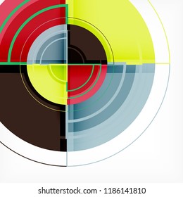 Creative circles geometric abstract background with 3d effect, vector trendy template