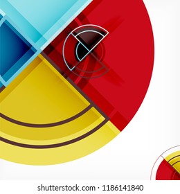Creative circles geometric abstract background with 3d effect, vector trendy template