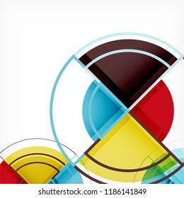 Creative circles geometric abstract background with 3d effect, vector trendy template