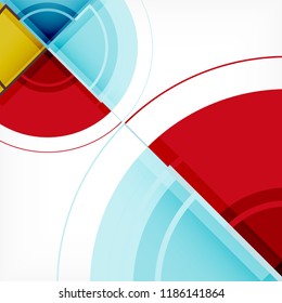Creative circles geometric abstract background with 3d effect, vector trendy template