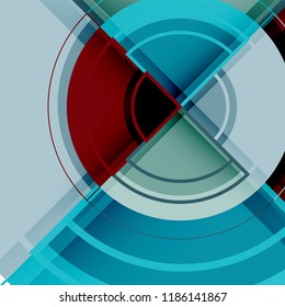 Creative circles geometric abstract background with 3d effect, vector trendy template