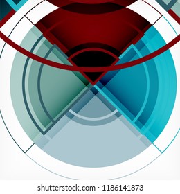 Creative circles geometric abstract background with 3d effect, vector trendy template
