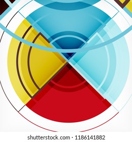 Creative circles geometric abstract background with 3d effect, vector trendy template