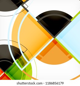 Color de fondo abstracto geométrico de círculos creativos con efecto 3d, plantilla de moda vectorial