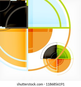 Kreative Kreise geometrischer abstrakter Hintergrund mit 3D-Effekt, Vektorgrafik-Trendvorlage