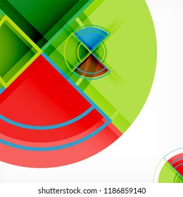 Color de fondo abstracto geométrico de círculos creativos con efecto 3d, plantilla de moda vectorial