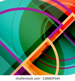 Creative circles geometric abstract background with 3d effect, vector trendy template