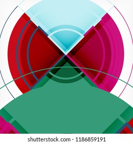 Creative circles geometric abstract background with 3d effect, vector trendy template