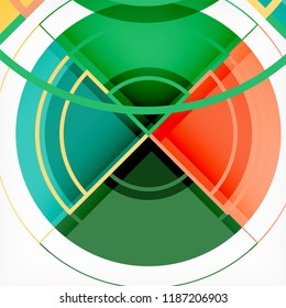 Creative circles geometric abstract background with 3d effect, vector trendy template
