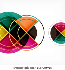 Creative circles geometric abstract background with 3d effect, vector trendy template