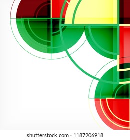 Creative circles geometric abstract background with 3d effect, vector trendy template
