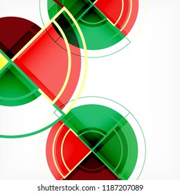 Creative circles geometric abstract background with 3d effect, vector trendy template
