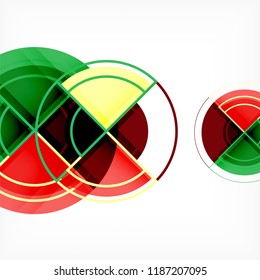 Creative circles geometric abstract background with 3d effect, vector trendy template