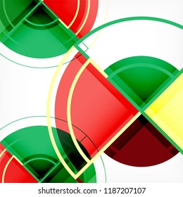 Creative circles geometric abstract background with 3d effect, vector trendy template