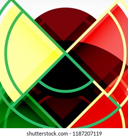 Creative circles geometric abstract background with 3d effect, vector trendy template