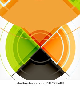 Creative circles geometric abstract background with 3d effect, vector trendy template