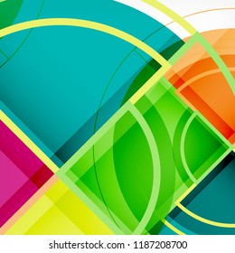 Creative circles geometric abstract background with 3d effect, vector trendy template