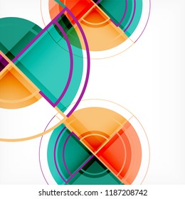 Creative circles geometric abstract background with 3d effect, vector trendy template