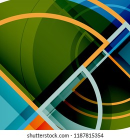 Creative circles geometric abstract background with 3d effect, vector trendy template