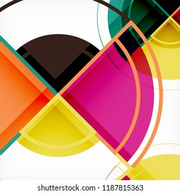 Color de fondo abstracto geométrico de círculos creativos con efecto 3d, plantilla de moda vectorial