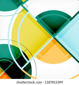Creative circles geometric abstract background with 3d effect, vector trendy template