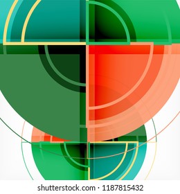 Creative circles geometric abstract background with 3d effect, vector trendy template