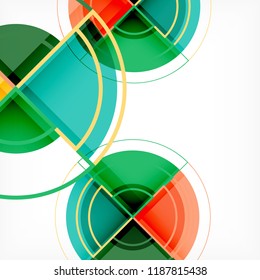 Color de fondo abstracto geométrico de círculos creativos con efecto 3d, plantilla de moda vectorial
