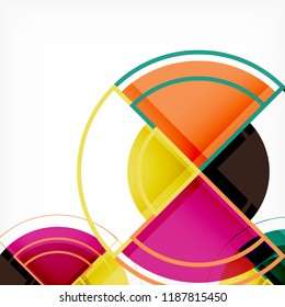Creative circles geometric abstract background with 3d effect, vector trendy template