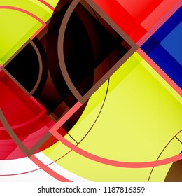 Creative circles geometric abstract background with 3d effect, vector trendy template