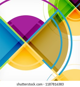 Creative circles geometric abstract background with 3d effect, vector trendy template